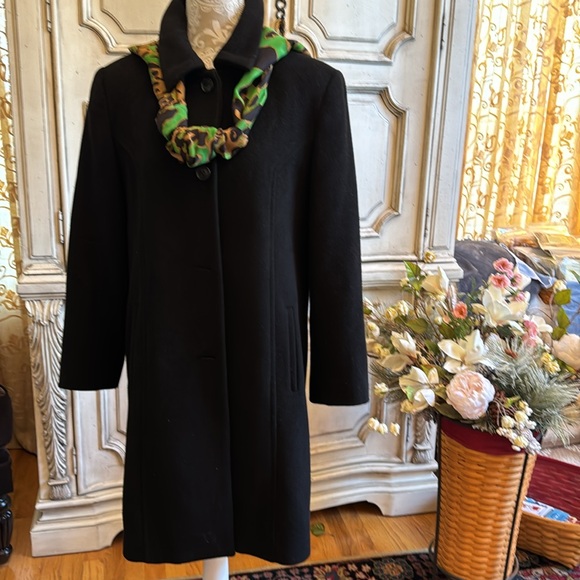 LIZ CLAIBORNE COAT LUXURIOUS CASHMERE & WOOL-SATIN LINING EX-COND. VTG SZ 12 - Picture 3 of 15